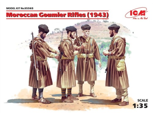 Figurki Marokańscy goumierzy z karabinami 35565 ICM