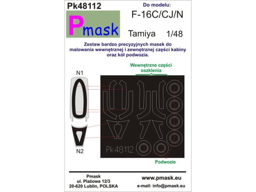 Maski do samolotu F-16C/CJ/N Pk48112 Pmask