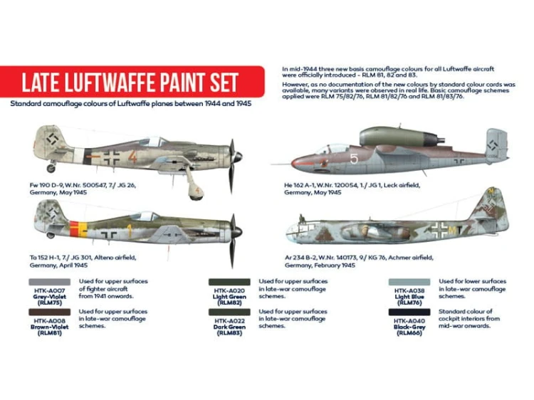 Zestaw farb Late Luftwaffe HTK-AS03 Hataka