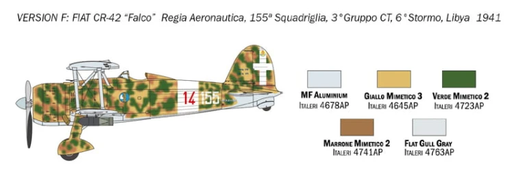 Samolot Fiat CR.42 Falco 1437 Italeri
