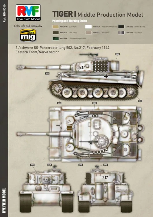 Czołg Tiger I PzKpfw VI Ausf.E Middle Production RM-5010 RFM
