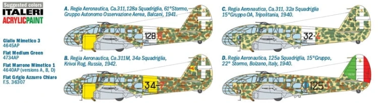 Samolot Caproni Ca.311/311M 1390 Italeri