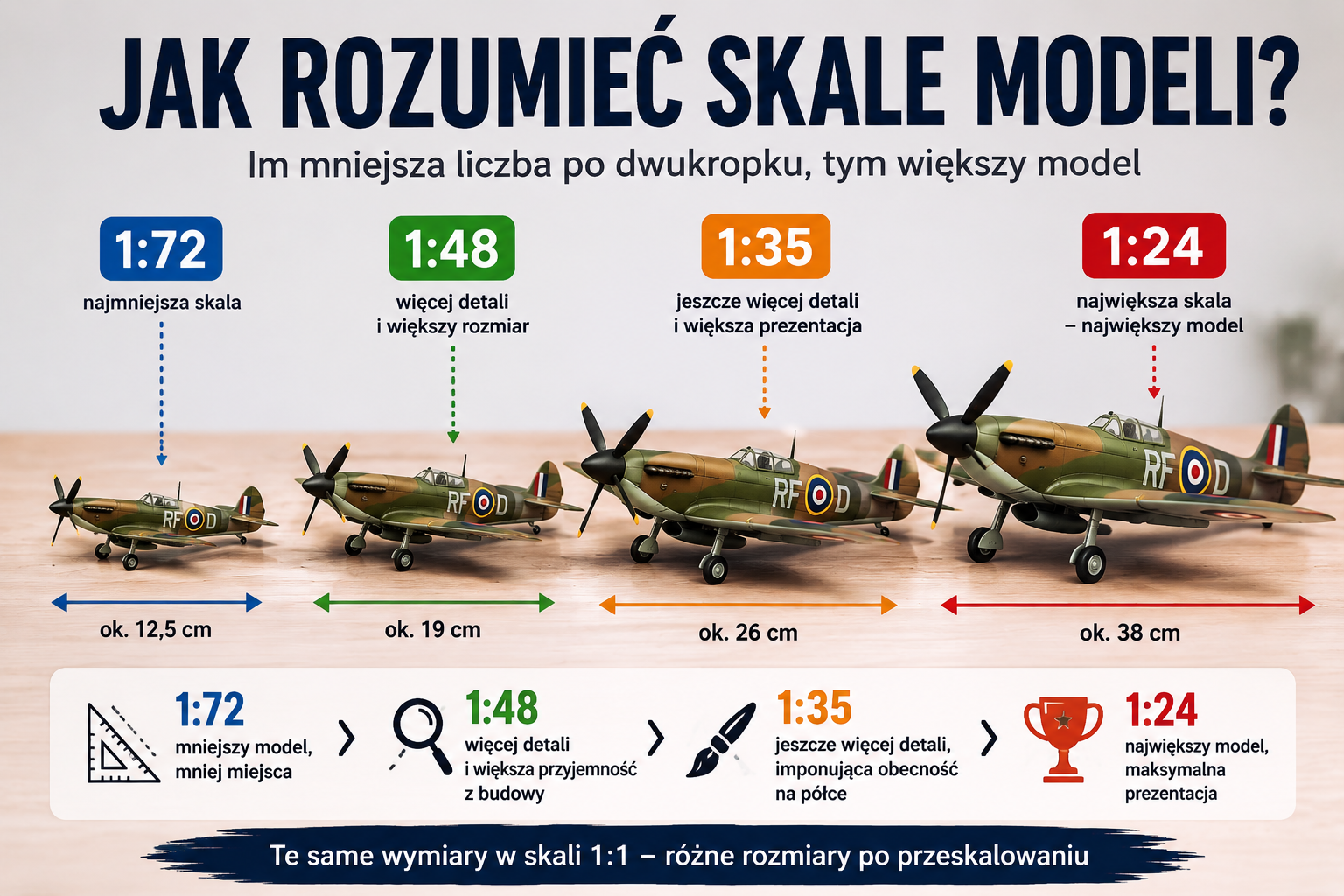 Porównanie najpopularniejszych skal modeli używanych w modelarstwie plastikowym